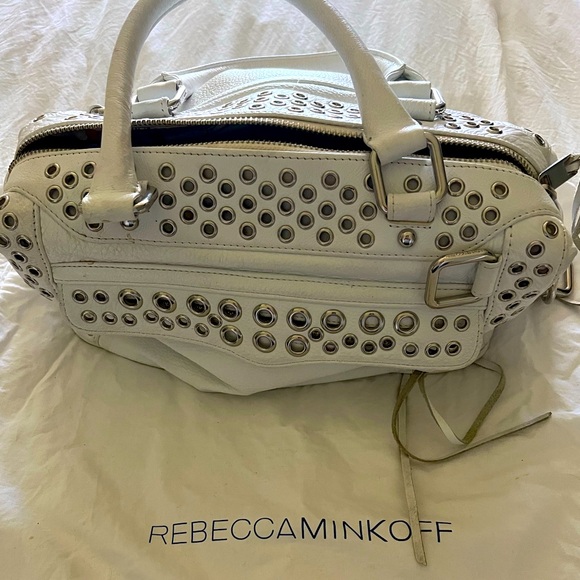 Rebecca Minkoff White Leather and Chrome Satchel - Picture 1 of 11